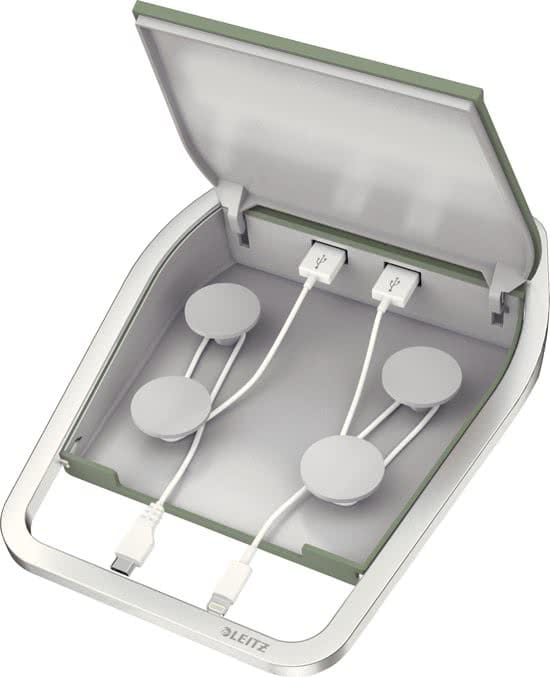 Leitz Style USB-oplaadstation - 2 Poorten - Zee Groen