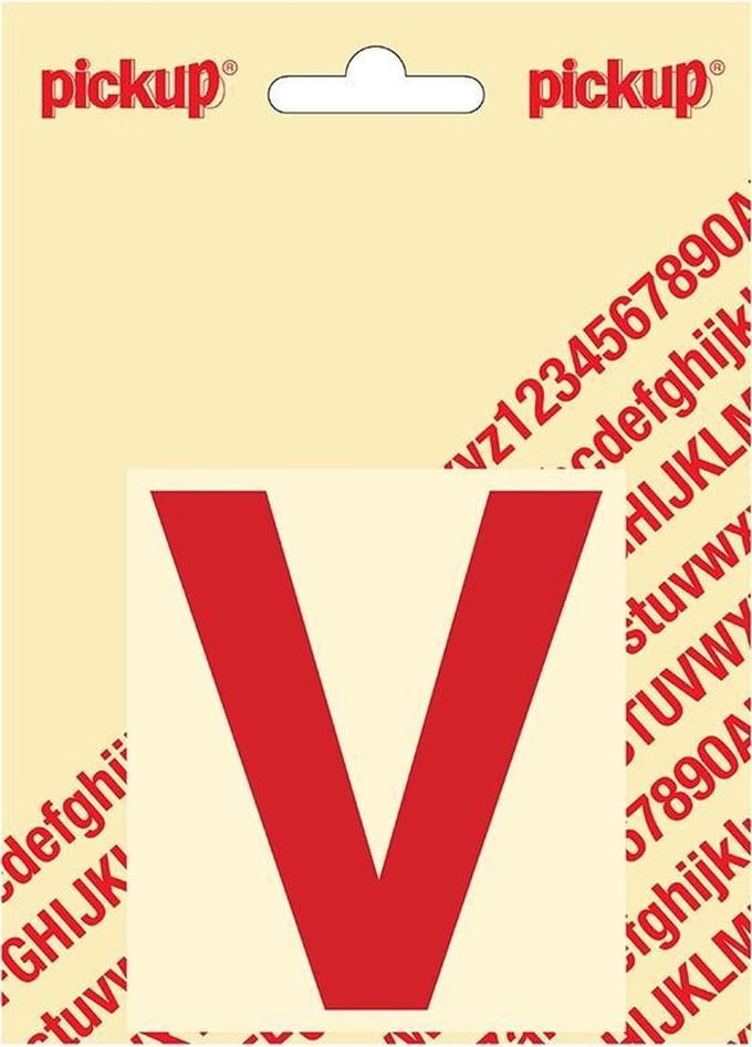 Pickup plakletter Helvetica 80 mm - rood V