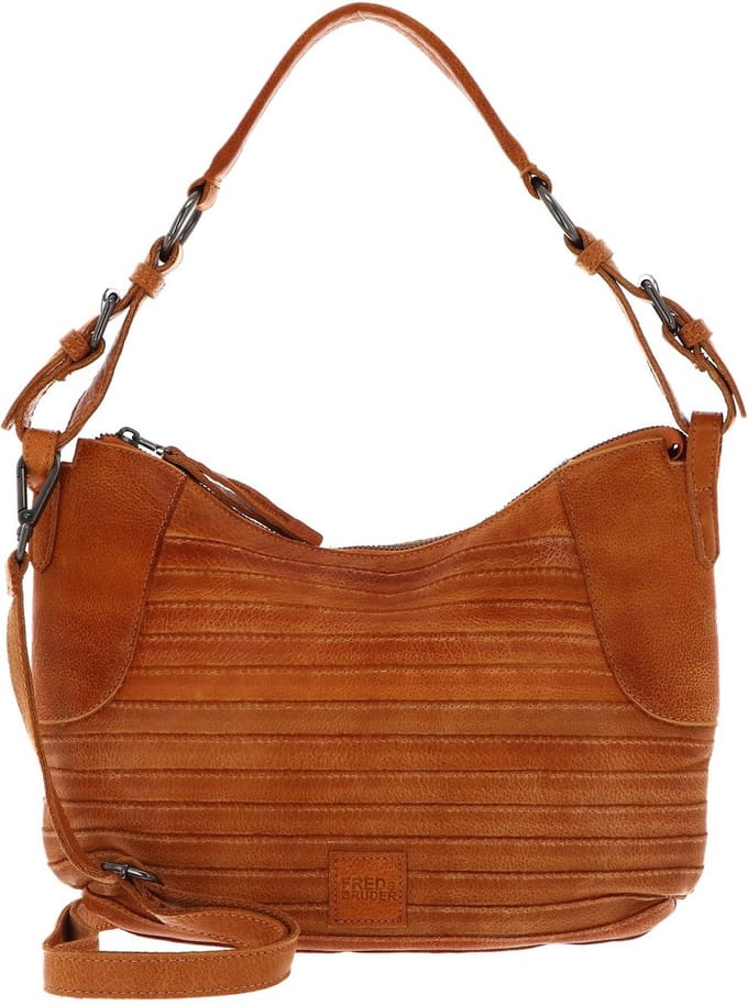 FREDsBRUDER Leren Schoudertas Fectors Midi Hobo Bag Melon Oranje