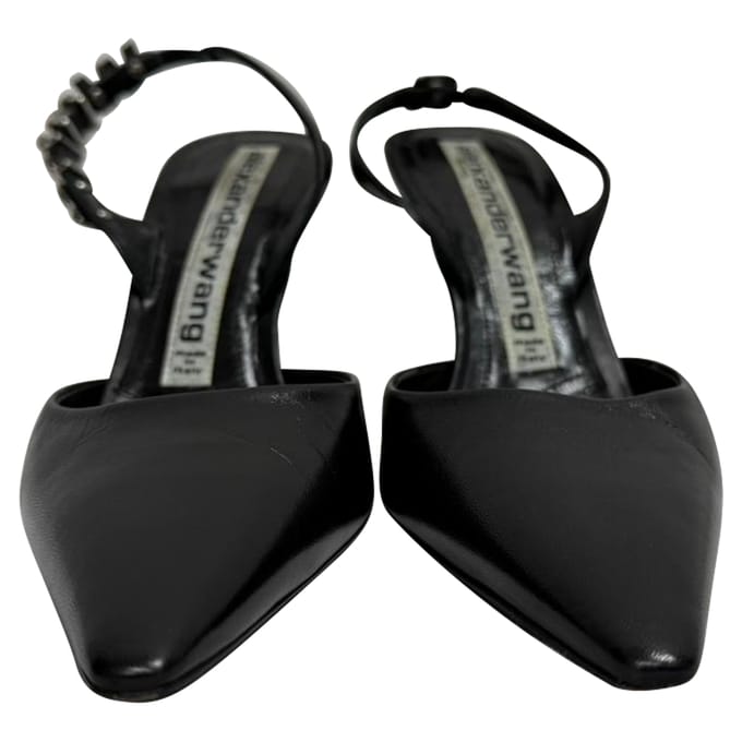 Alexander Wang Grace versierde slingback pumps in zwart leer