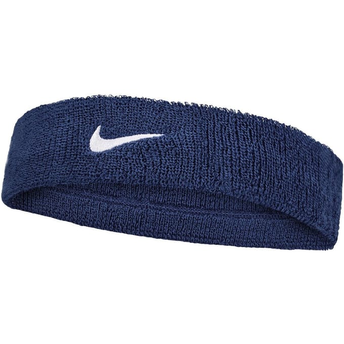 Nike Klassieke Swoosh Hoofdband (Marine / Wit)