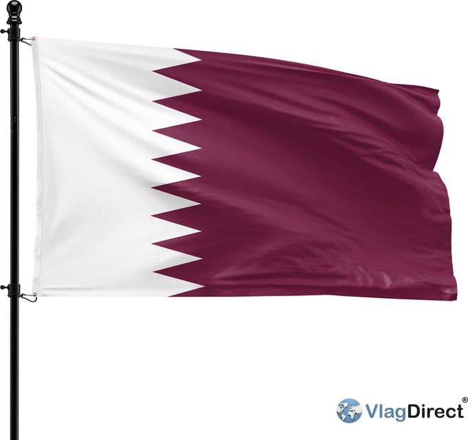 VlagDirect - Qatarese vlag - Qatar vlag - 90 x 150 cm.
