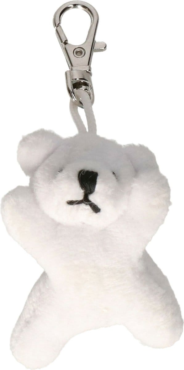 Pluche IJsbeer knuffel sleutelhanger 6 cm - Speelgoed dieren sleutelhangers