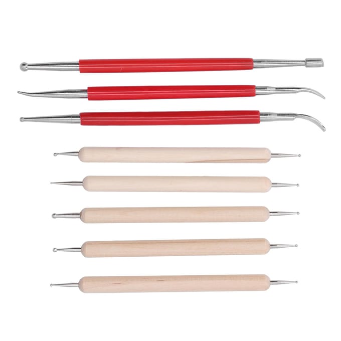 Dubbelzijdige Tracing Dotting Stylus Kleine Draagbare Graveerstift Set voor Modelleren Snijden beige