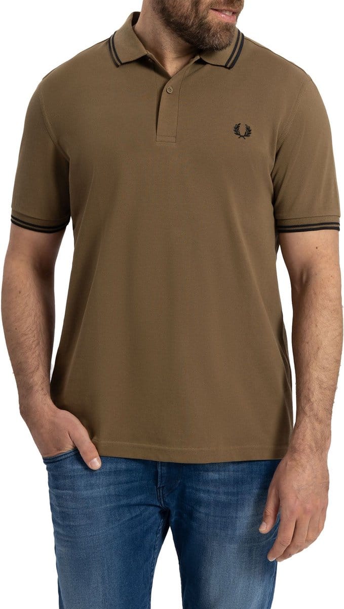 Fred Perry - Polo Bruin - Modern-fit - Heren Poloshirt Maat S