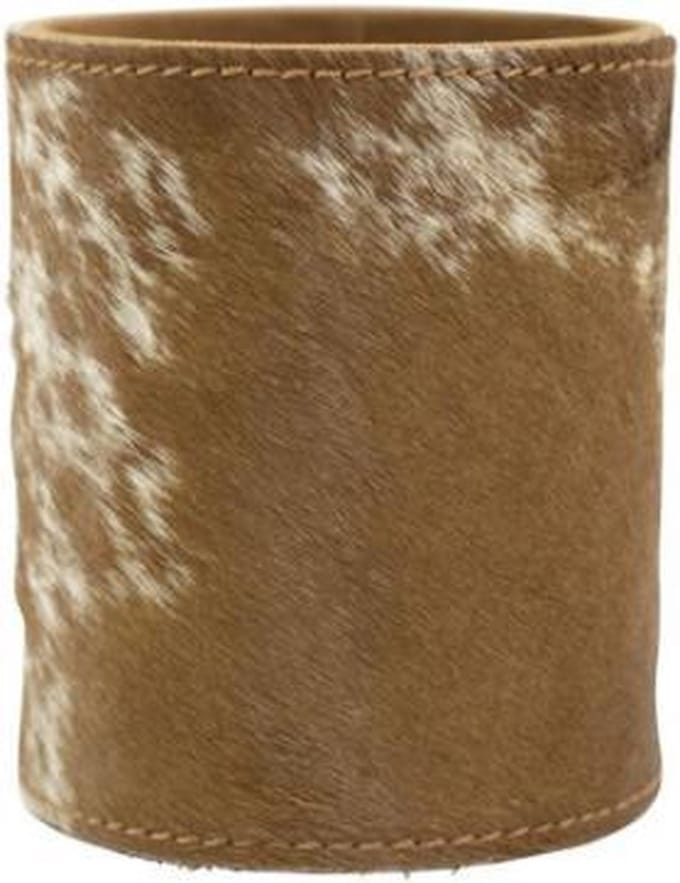 pennenbak koehuid bruin/wit 10cm