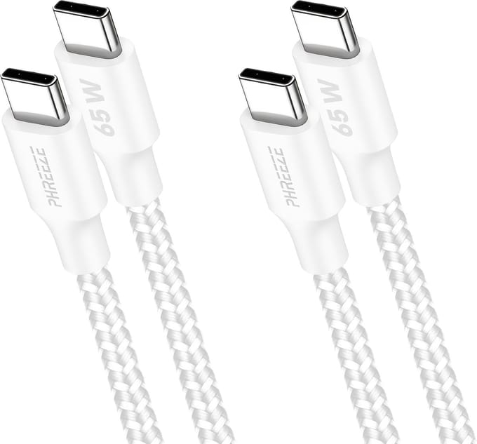 Usb C kabel - 65w Snellaadkabel - Nylon gevlochten - 1 meter