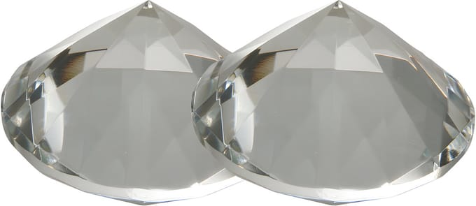 Ostaria Diamanten - 2x - D8 cm - transparant glas - namaak edelstenen