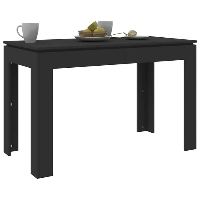 vidaXL - Eettafel - 120x60x76 - cm - bewerkt - hout - zwart
