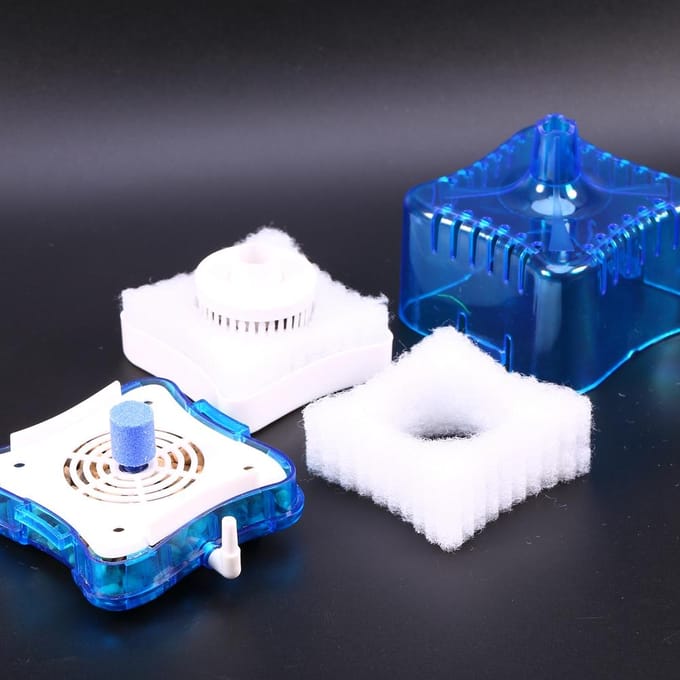 Aquarium Mini Vistentank Pneumatisch Biochemisch Actief Koolfilter (Blauw) blue