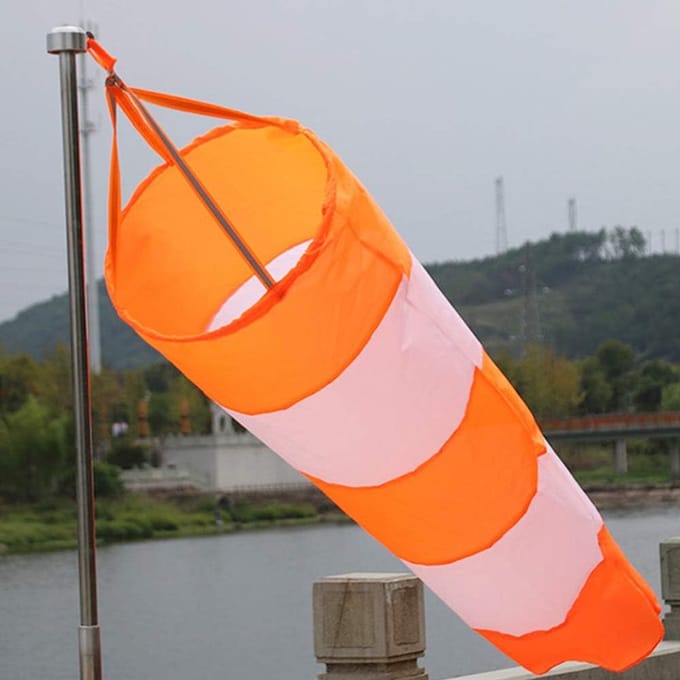 Windsok - Windmeter - Windrichting Meten - Reflecterende Tape - 1 Meter - Rood Wit