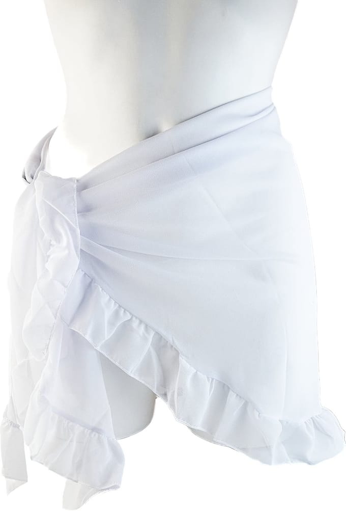 BamBella® - Rok - Onesize omslag doek Strand rokje kort doorzichtig chiffon Wit