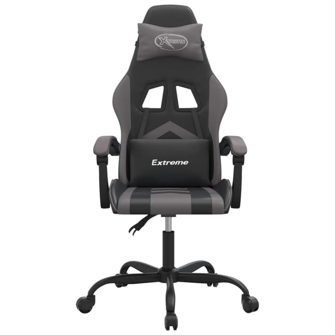 vidaXL - Gamestoel - kunstleer - zwart - en - grijs