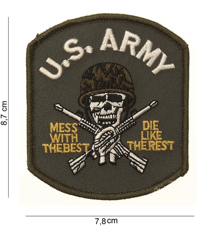 Embleem stof US army doodskop