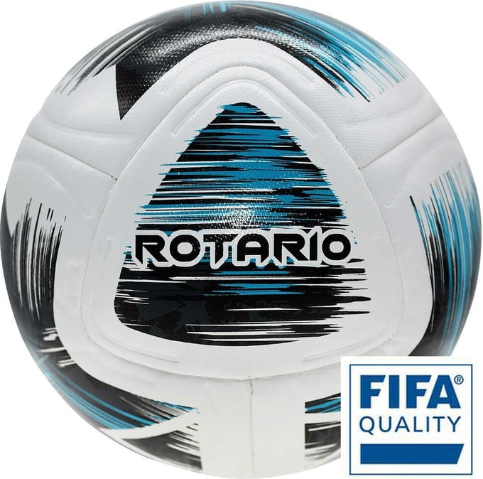 Precision Voetbal Rotario - Polyurethaan - Wit/blauw - Maat 5 - FIFA quality