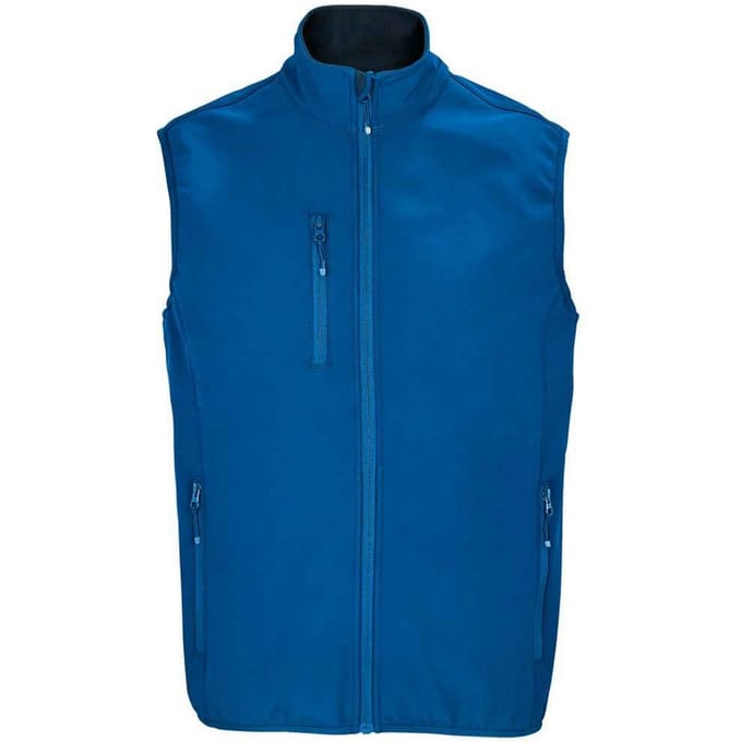 SOLS Heren Falcon Softshell gerecyclede bodywarmer (Koningsblauw)