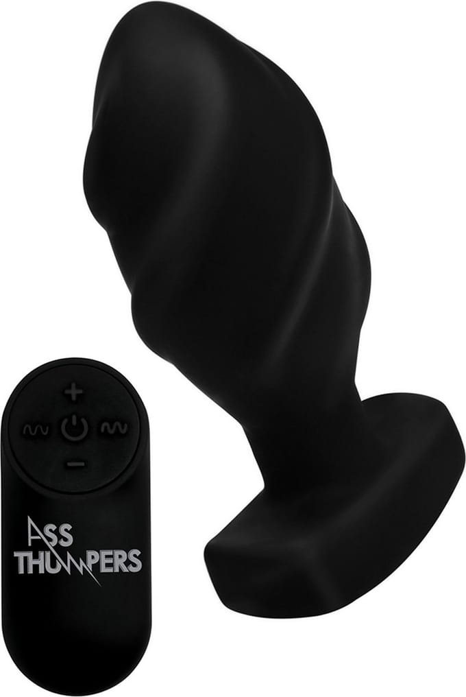 XR Brands - The Large Realistic - Silicone Vibrator with Handle - Black