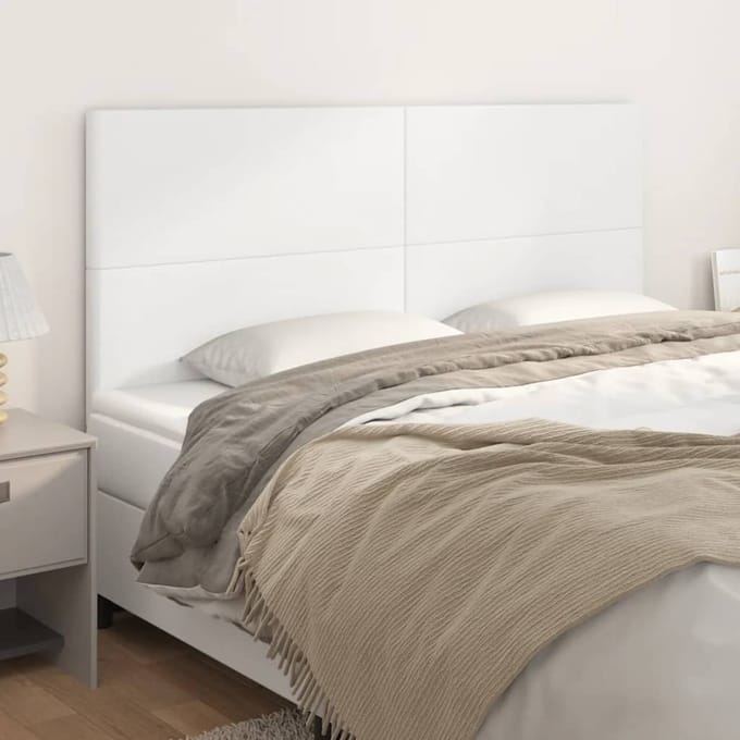 vidaXL - Hoofdbord - wit - 180x5x118/128 - cm - kunstleer