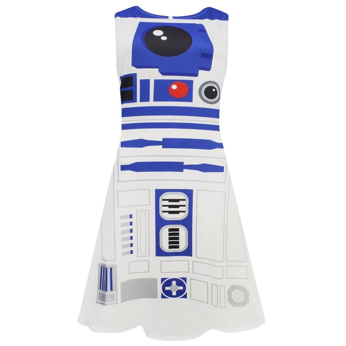 Star Wars dames/dames R2-D2 cosplay skaterjurk M blauw/wit
