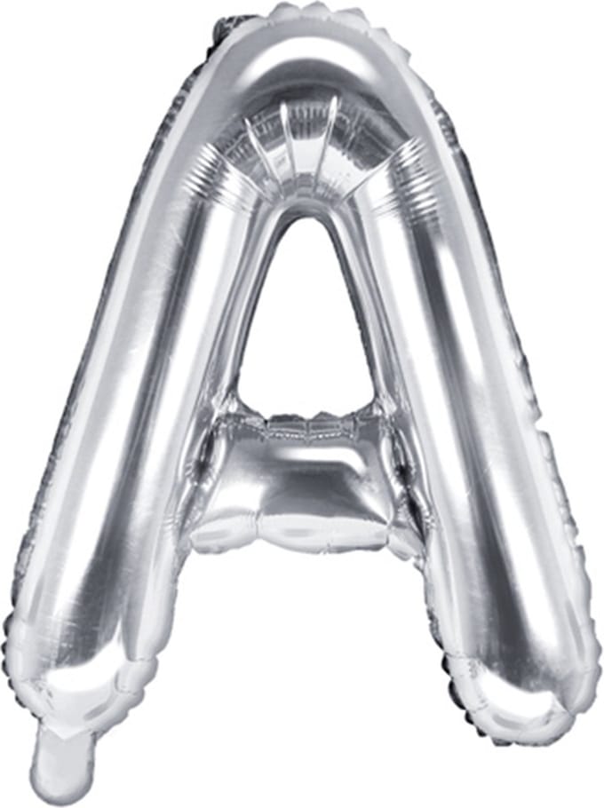 Partydeco - Folieballon Zilver Letter A (35 cm)