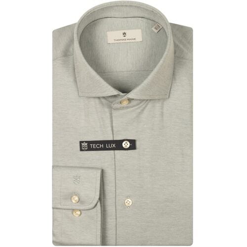 Thomas Maine Overhemd Hyperstretch Mélange Roma Modern Kent Soft Green / male