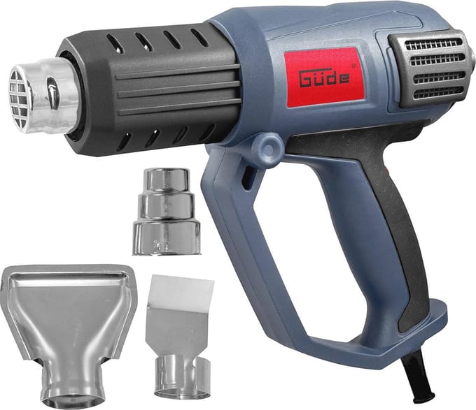 Heteluchtblazer 2000W - 3-traps verwarming met verwisselbare spuitmonden