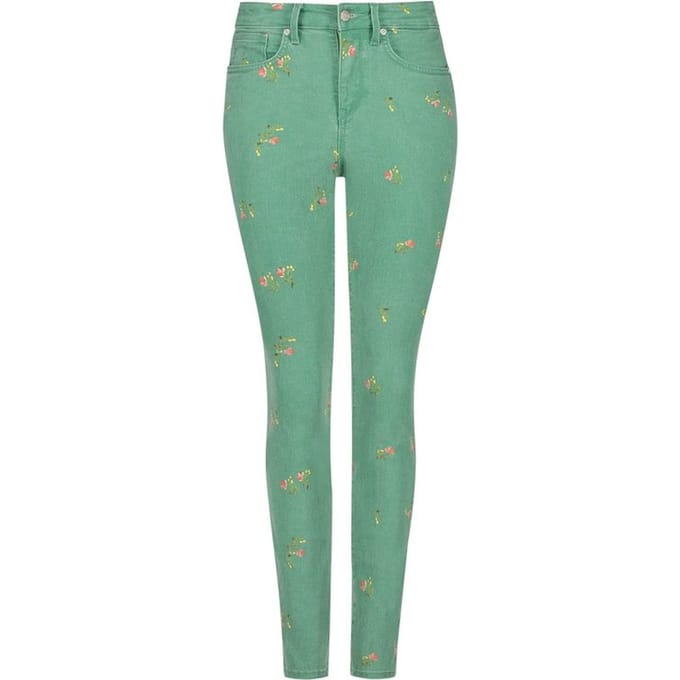 Ami Skinny Jeans Groen Twill | Native Floral Vanilla