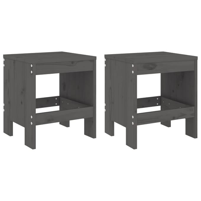 vidaXL - 3-delige - Bistroset - massief - grenenhout - grijs