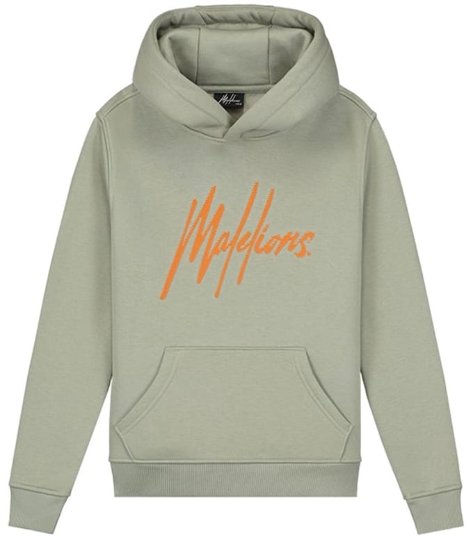 Malelions - Hoodie - Seagrass/orange - Maat 128
