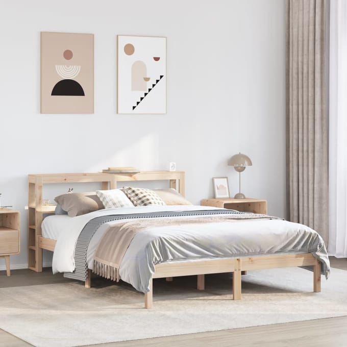 vidaXL - Bedframe - zonder - matras - massief - grenenhout - 140x200 - cm