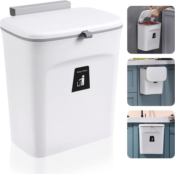 9L Hangbak voor Keuken, Camping en Toilet met Deksel