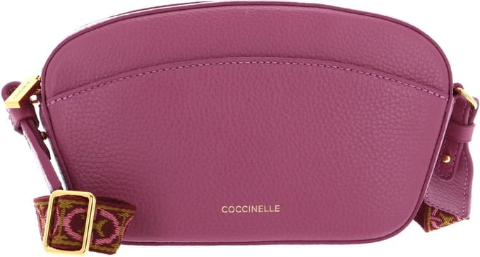 COCCINELLE Leren Schoudertas Enchanteuse Mini Bag Grained Leather Pulp Pink Paars