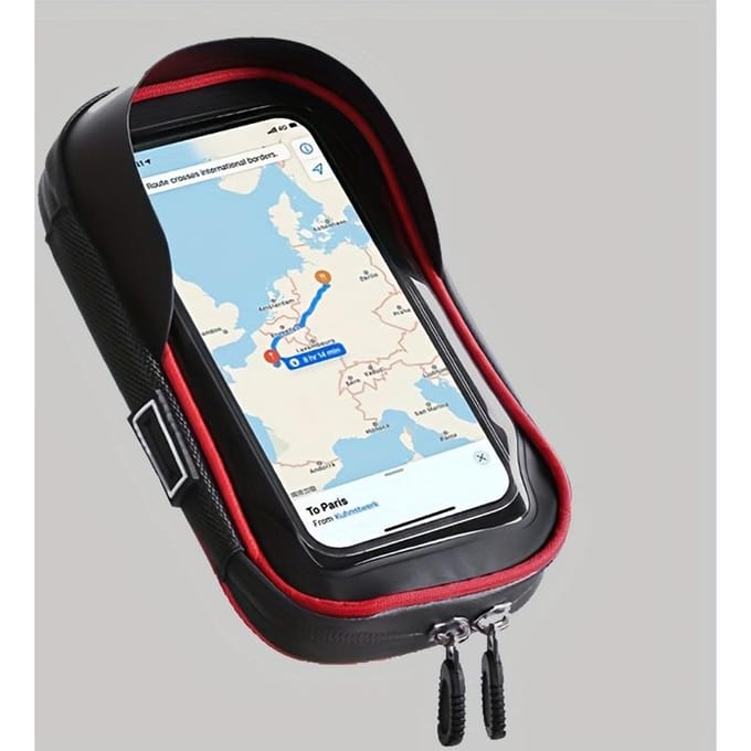 A One-Piece Rotating Motorcycle Phone Holder - Made of Detachable ABS, Compatible with Touch Screens Handlebar rood