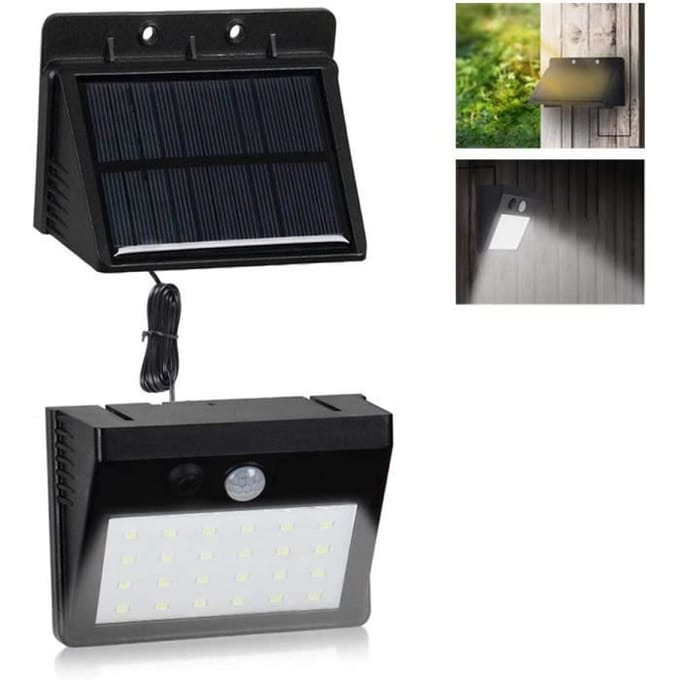 Lampes Solaires - RUMOCOVO - 30 LED - Étanches - Détecteur de mouvement PIR - 3 modes d'éclairage