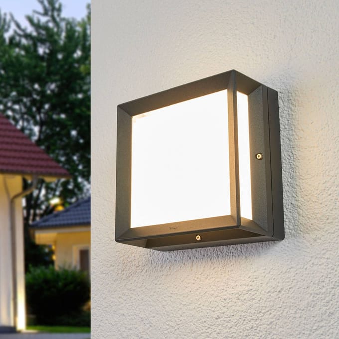 Bega LED buiten wandlamp 22650, grafiet, metaal, IP65 CCT