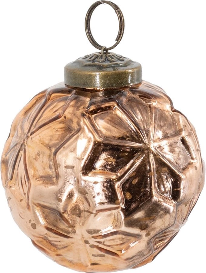 HomeBound by KY | Glazen kerstbal copper | 7,5x7,5x7,5cm | kerstbal