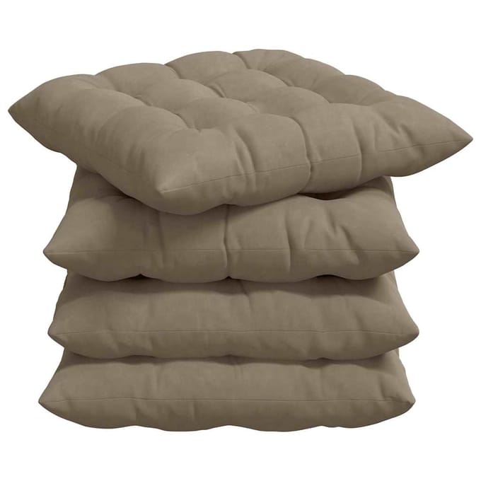 vidaXL - Zitkussens - 4 - st - Microvezel - Taupe - 40 - x - 40 - x - 6 - cm