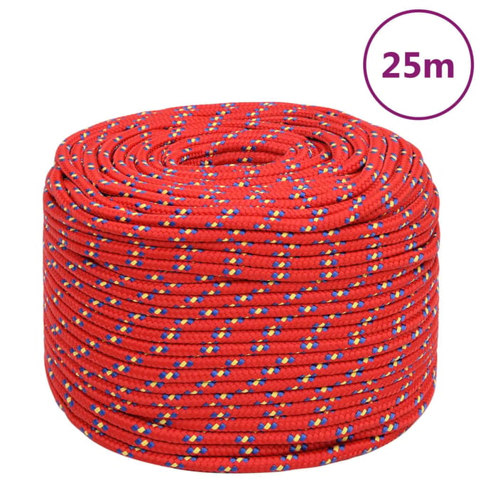 vidaXL - Boottouw - 10 - mm - 25 - m - polypropyleen - rood