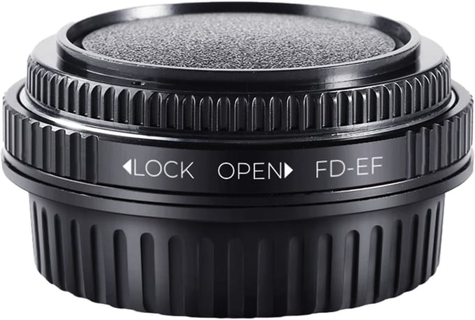 K&F Concept FD-EOS EF high precision adapter met correctieglas - Canon FD/FL lens op Canon EOS EF camera