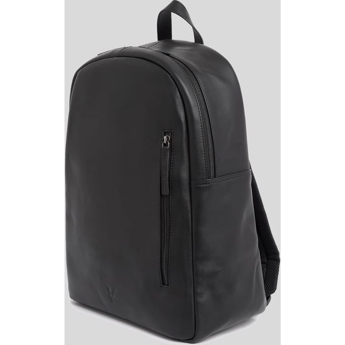 Lyle & Scott leren rugzak - zwart