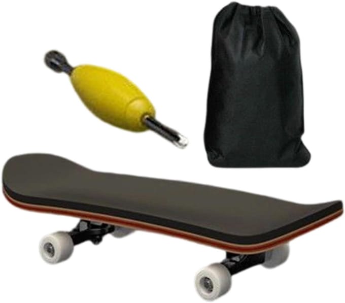 Mini Skateboard - Vingerboard Speelgoed - Motorische Vaardigheden Trainen - Robuuste Houten Constructie - 9.9 cm Lengte - Wit