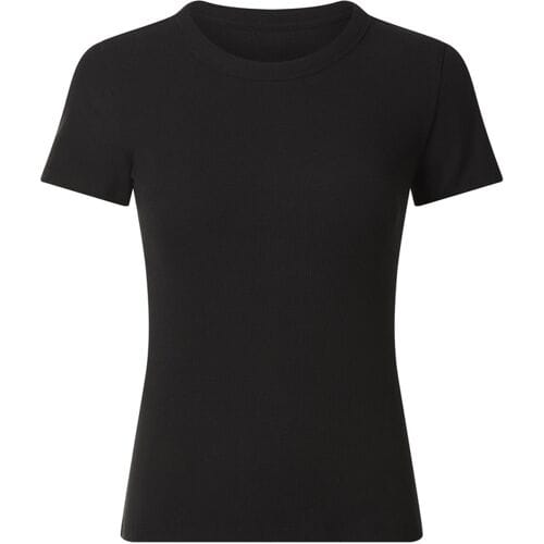 ESMARA Geribd dames T-shirt (Zwart, S (36/38))
