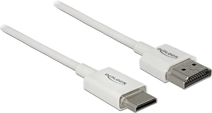 Dunne Premium Mini HDMI - HDMI kabel - versie 2.0 (4K 60Hz) / wit - 1 meter