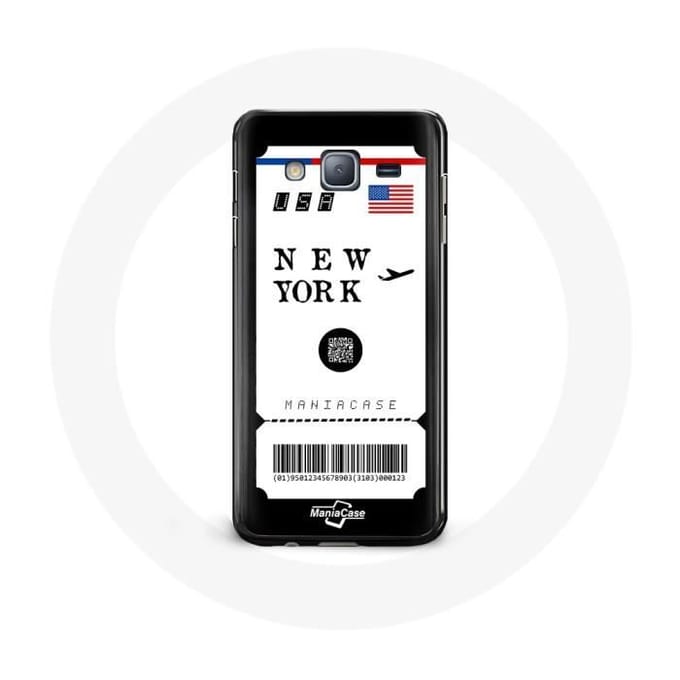 Hoesje voor Samsung Galaxy J7 2016 New York vliegticket