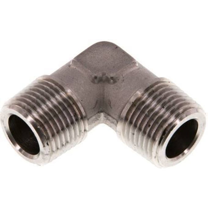 R 3/8'' Buitendraad RVS L-Fitting 90graden 150 Bar - FL2E-M-S-038R