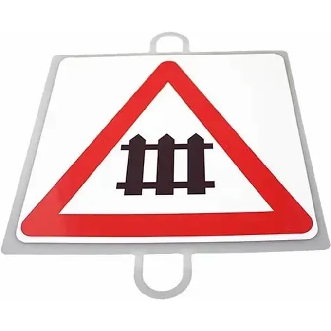 Verkeerswaarschuwingsbord nr. 5 (overweg met slagbomen)