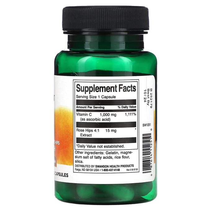 Vitamine C, Rozenbottel, 30 Capsules