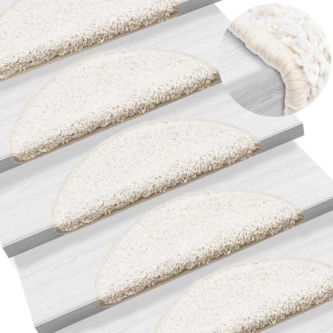 vidaXL - Trapmatten - 15 - st - 56x17x3 - cm - Wit - Halfrond