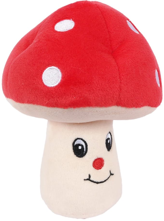 PIA Soft Toys - Pluche Paddenstoel - Rood - 15 cm