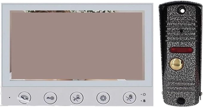 Videodeurbel Systeem - Deurcamera Intercom - Veiligheid Thuis - IR Nachtzicht - 7 inch scherm - Zwart